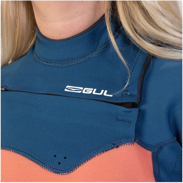 2025 Gul Mujer Response Echo 3/2mm Chest Zip Neopreno RE1328 - Blue / Marble